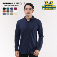 Stylelaki LAPIQUE - Kemeja Navy Pria Formal Lengan Panjang Slim Fit Anti Kusut Nyaman dan Lembut