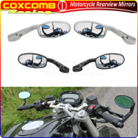 1Pair Black/Chrome Motorcycle Oval 7/8″ 22mm Handlebar Bar End Mirrors Rearview Side Mirror For Yamaha BMW Cafe Racer Chopper