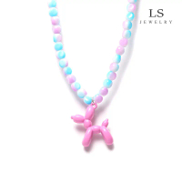 LS สร้อยคอของขวัญวันวาเลนไทน์สำหรับผู้หญิงสร้อยคอสีฟ้า n2676