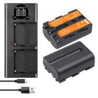2Pcs NP-FM500H NP FM500H FM500H Battery + LED Dual USB Charger for Sony Alpha A58 A57 A65 A77 A99 A900 A700 A580 A560 A550 A850