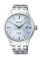 Seiko 精工 Presage 雞尾酒時間「跳傘」冰藍色錶盤不銹鋼錶帶自動手錶 SRPE19J1