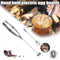 Handheld Electric Whisk Drink Mixer 2 Spring Whisk Head One Touching Battery Operated Whisk Perfect for Hot Chocolate MAZI888