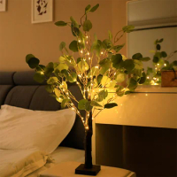 Bonsai Tree Light Christmas Decoration Fairy Light Spirit Tree Lamp with 90LED DIY Artificial Green Leaf Tree Lamp For Bedroom
