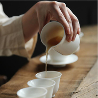 凝脂白君子公道杯茶漏套裝分茶器陶瓷白瓷公杯茶濾茶海白色勻杯