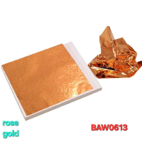 foil leaf gilding sheet, kertas prada warna rose gold untuk dekorasi kerajinan tangan