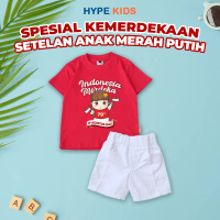 Hypekids Setelan Anak Merah Putih Edisi Kemerdekaan HUT RI 17 Agustus Kaos Dan Celana Anak Usia 1 - 