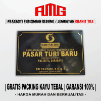 Prasasti Peresmian Gedung Jalan Desa Jembatan Bahan Granit Tile bdagranite Super Black Grade AA+ Uki