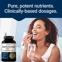 Benfotiamine 300mg dengan Thiamine 100mg Per Sajian | 120 Kapsul Nabati – Suplemen Vitamin B1 Benfot