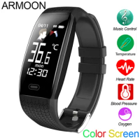 Smart Thermometer Bracelet T5 Temperature Measurement Band Men Women Heart Rate Sleep Fitness Tracker Alarm Clock Sport Watch