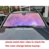 1Mx3M VLT87% Red Purple Chameleon Windshield Foil, Color Changing Car Window Tint Solar Protection Film, SEE PHOTO REAL SHOT