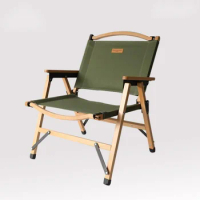 Solid Wood Kermit Chair Outdoor Folding Beach Chair Portable Fishing Stool Camping Folding Chair Camping Chair Outdoor Furniture