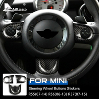 MINI Cooper 碳纖維方向盤按鍵貼 花花公子 Clubman R55 R56 R57 專用 卡夢貼 內裝 改裝