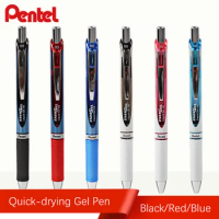 12pcs Pentel Gel Pen ENERGEL Black Red Blue Liquid Gel Ink BLN75 0.5mm Penpoint Smooth Quick-drying Roller Ball Pen