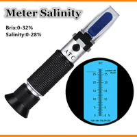 Handheld Refractometer Food Salinity Test Brine Refractometer Salinity Test Vegetable Soup Salty Concentration Meter 0-28%