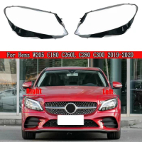 For Benz W205 C180 C260L C300 2019 2020 Left Right Headlight Shell Lamp Shade Transparent Lens Cover Headlight Cover