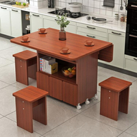 家用摺疊餐桌可行動小戶型簡易摺疊桌椅組合正方形吃飯桌子4人6人