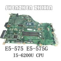 For Acer Aspire E5-575 E5-575G Laptop Motherboard I5-6200U CPU DAZAAMB16E0 REV.E Mainboard Test Good