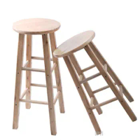 Solid wood bar chair bar high stool home dining round guitar stool ladder coffee stool shop front bar chair