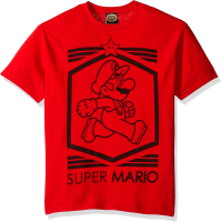 Amber's Baju Kaos Anak dan Dewasa 24s Unisex Nintendo Boys' Super Mario Mario Billion Run Graphic T-