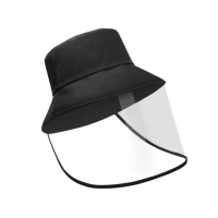 【原生良品】防疫/防飛沫/防塵可拆式防護罩兩用漁夫帽/隔離面罩-兒童款(黑色)