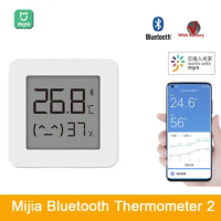 Original Mijia Bluetooth Thermometer 2 Wireless Smart Electric Digital Humidity Thermometer Sensor Monitor Works with Mijia APP