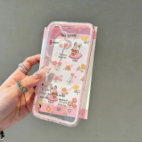 Bouquet Bunny Cartoon Dual Color Airbag Magnetic Case for Samsung CH284 S /A17 5G/F36 5G /S23 FE 5G 
