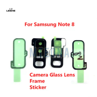 For Samsung Galaxy Note 8 N950 N950U N950F/DS Note8 Rear Camera Glass Lens With Back Cover Frame Holder and Sticker Replacement