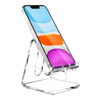 Phone Desktop Stand for Table Cell Phone Support Holder for iPad iPhone Samsung Huawei Mobile Phone Holder Clear Acrylic Mount
