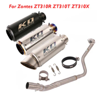 For Zontes ZT310R ZT310T ZT310X Motorcycle Exhaust System Slip On Header Front Connector Link Pipe 51mm Muffler