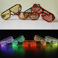 Luminous Window Blinds Glasses for Nightclub, Rave Neon Music EL Wire, Glow in the Dark Party LED Glasses, Hot Selling