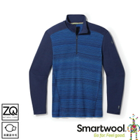 【SmartWool 美國 男Thermal 美麗諾羊毛長袖拉鍊T《層次深海軍藍》】SW016356/登山/保暖/透氣/排汗