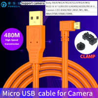 PERESAL Micro USB camera data cable for Cannon EOS 850D 90D M50 Nikon D7500 D3400 D5600 Camera to laptop tether shooting cable