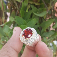 Cincin Pria Premium Batu Merah Ruby Synthetic