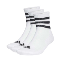 【adidas 愛迪達】男女運動短襪-三雙入-襪子 訓練 愛迪達 白黑(HT3456)