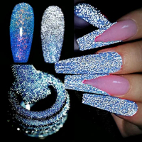 8/7ml Blue/Purple Glitter Reflective Gel Nail Polish With Glitter Sparkle Diamond Nail Gel UV LED Sparkling Diamond Glitter Gel