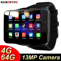 2.88'' Square 4G Lte Smart Watch Men Strap Detachable 4GB RAM 64GB ROM 2300mAh 13MP Camera SIM Card Wi-Fi GPS Sports Smartwatch