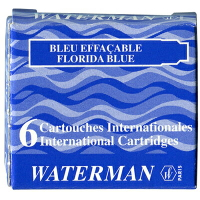 【文具通】WATERMAN 袖珍型卡式墨水 6入 佛羅里達藍色 出貨為12小盒裝共72支 WTM-W0110950