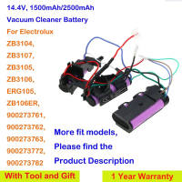 CS 1500mAh/2500mAh vacuum cleaner  Electrolux eer73ho, eer73igm, eerc72eb, eerc72iw, erg101, erg103,