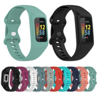 1pc One-piece Silicone Sports Leisure Watch Band for Fitbit Charge 3/ 4/ 5/ 6 Series Universal Smartwatch Accessories Wristbands