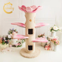 New customized simulation sunflower cat tree big tree house cat climbing frame scratchable cat castle cat toys