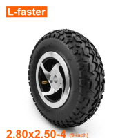 2.80/2.50-4 Inflation Wheel 226mm Tyre With Inner Tube 9 Inch Pneumatic Tire 17mm Keyway Alloy Hub For Cart Wheelchair Escooter