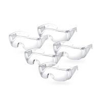 【Nutri Medic】透明透氣柵防護隔離眼罩護目鏡*8入+全臉防護面罩*8入(戴眼鏡適用 防疫防飛沫高透視)