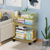 桌下小書架書桌旁可移動落地桌邊小推車書本收納柜子臥室小型書柜