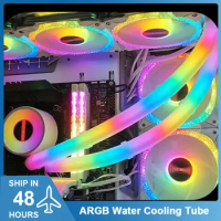Computer CPU AIO Water Cooling Tube ARGB Luminous AURA Synchronous DIY Cabinet Gaming Decorative Vest Silica Gel PC Accessries