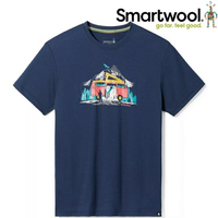 Smartwool River Van Graphic 男款 美麗諾羊毛塗鴉T恤 河畔露營 SW016985 092 深海軍藍