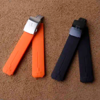 20mm 21mm Watchband Silicone Rubber Black Blue Orange fit Tissot T013420 Z353 Sports Watch Accessories Fold Buckle Free Tool Hot
