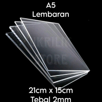 A5 Akrilik bening lembaran 21 x 15 cm tebal 2mm untuk kreatifitas, media lukis dan lainnya