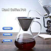 Chemex coffee pot Pour Over Coffee Brewer with Stainless Steel Coffee Filter High borosilicate glass material coffee kettle