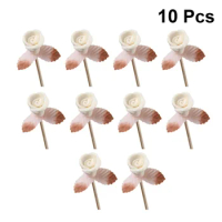 10 Pcs Rattan Reed Sticks Straight Natural Fragrance Reed Diffuser Aroma Oil Diffuser Rattan Sticks with Flower Rose Leaf Decor