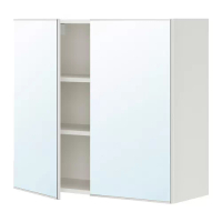 ENHET 雙門鏡櫃, 白色, 80x32x75 公分
